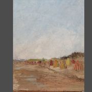 Huile sur panneau "Bord de mer", Maurice Bonin 1951