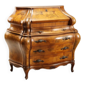 Antique drop-leaf secretary in baroque style made of walnut and maple, 20th century.
