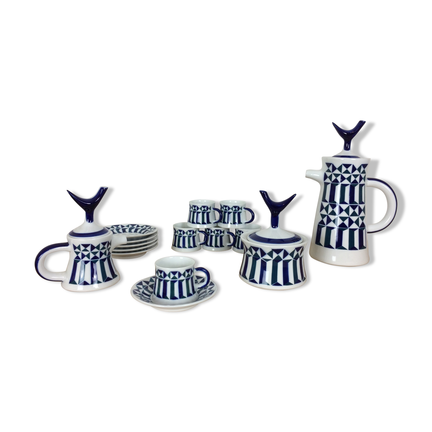 Coffee or tea service Sargadelos porcelain 6 cups
