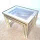 Nesting tables brass smoked glass and mirror