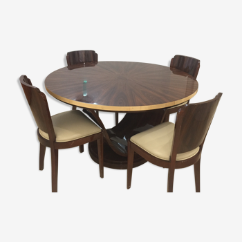 Table soleil extensible avec rallonges et ses 4 chaises