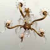 Old Louis XV style chandelier in gilded bronze and crystal