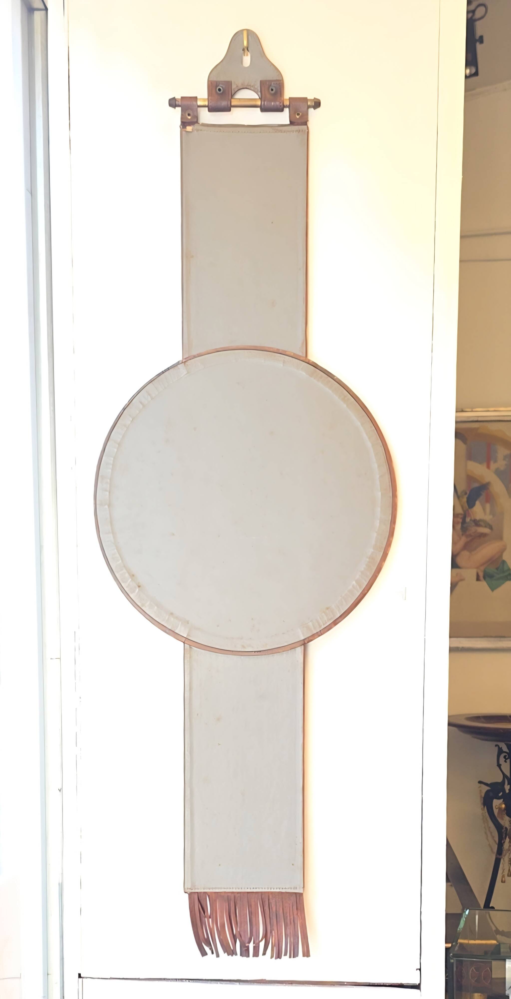 Leather Mirror, attributed to Uno & Östen Kristiansson, Luxus Vittsjö, circa 1970