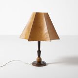 Table lamp in art deco / modernist style with paper shade, Czechoslovakia