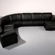 De Sede modular 7-piece mid-century leather sofa in black – Swiss icon