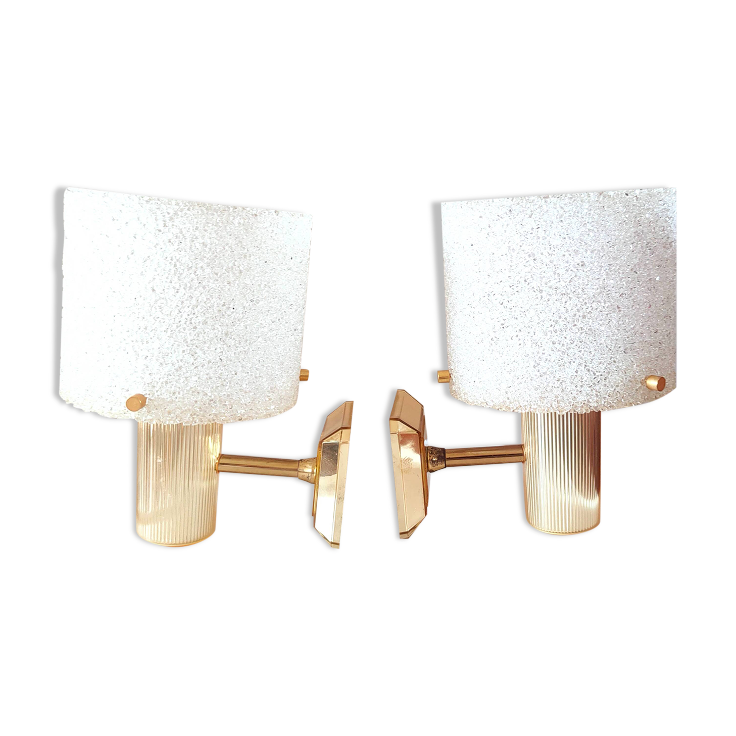 Pair of 60s designer Perspex wall lights