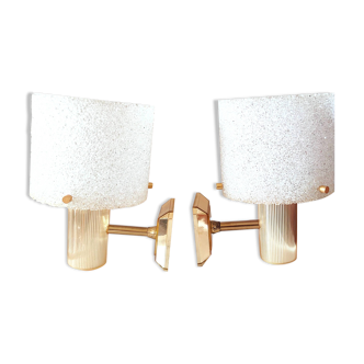 Pair of 60s designer Perspex wall lights