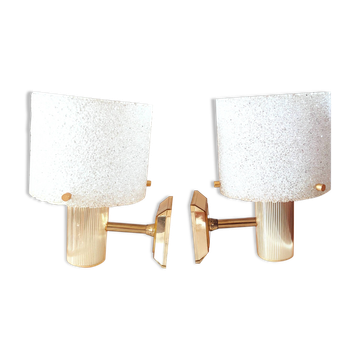 Pair of 60s designer Perspex wall lights