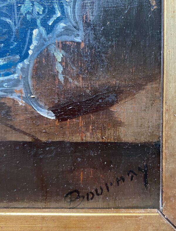 Tableau hsp ''nature morte aux fleurs des champs'' xix° signé bournay + cadre