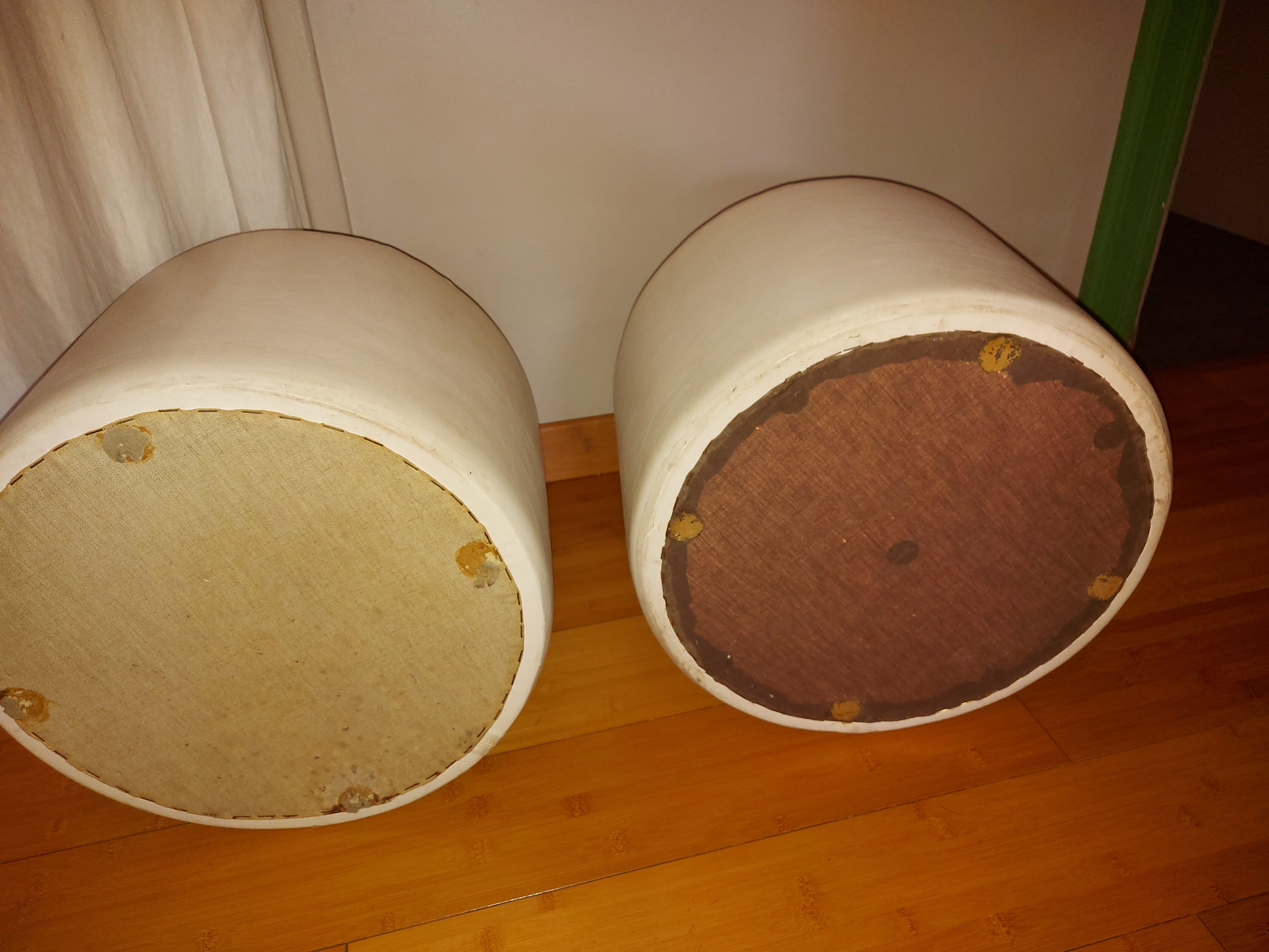 2 vintage skai beanbags, 70's