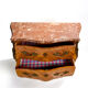 Curved Louis XV style commode in rosewood and red marble, fine.