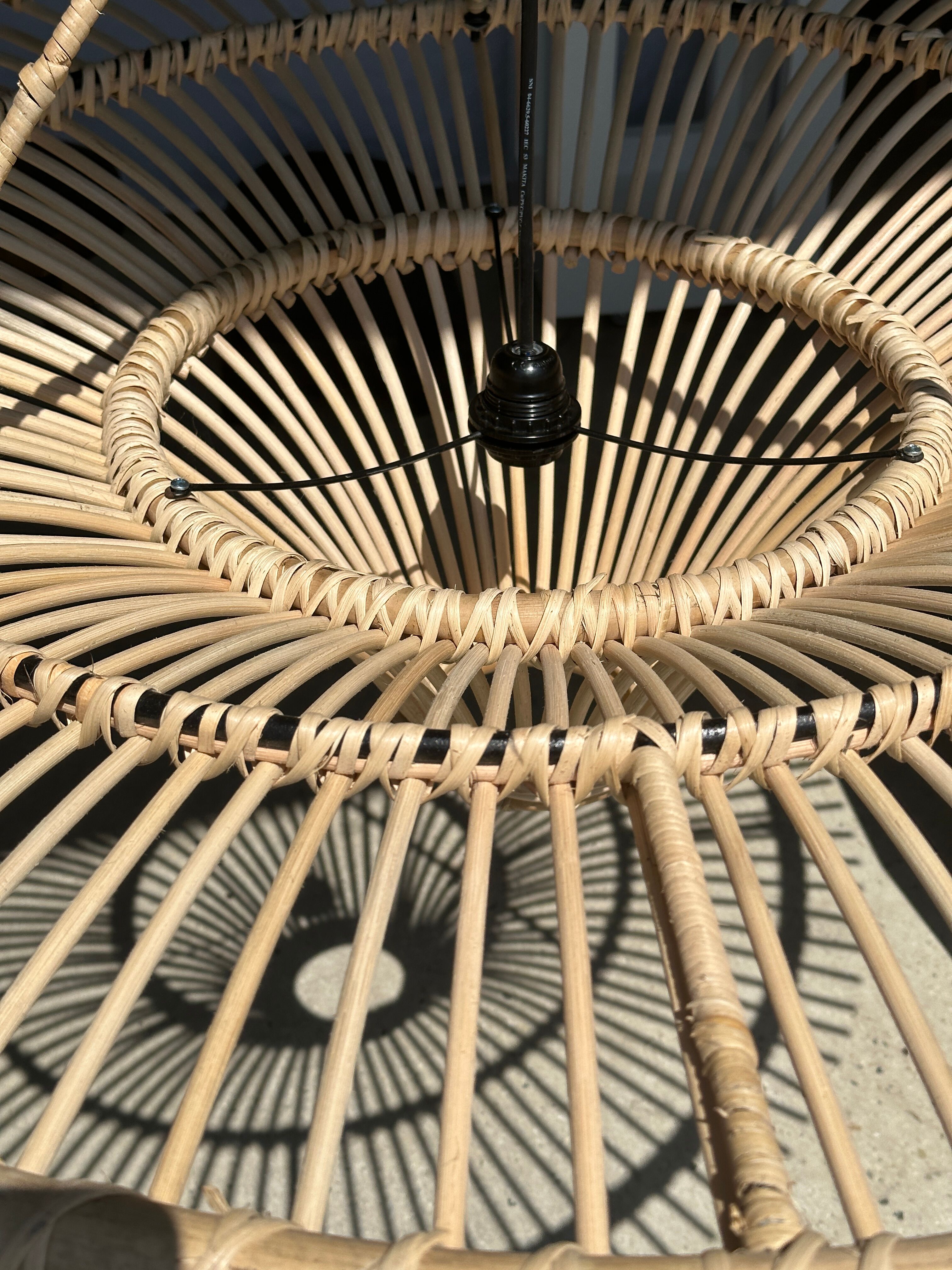 Suspension rattan saucer iron frame D:120 H:60