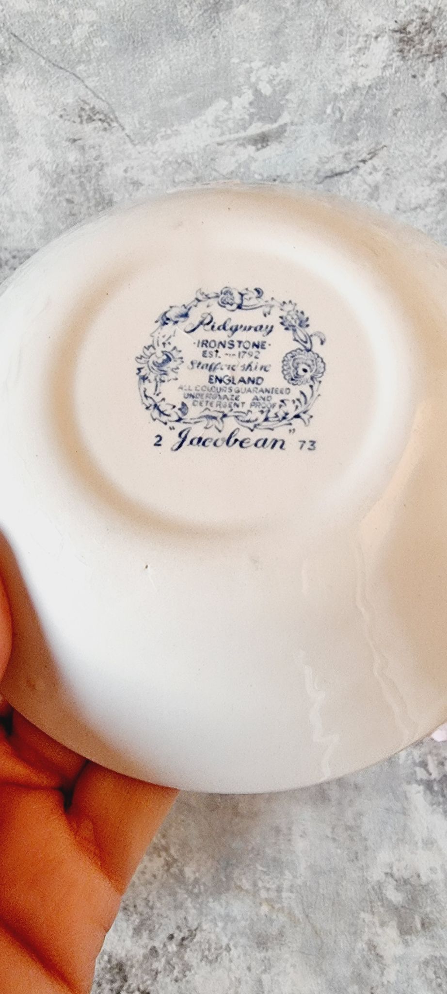 Set of 4 blue and white porcelain plates