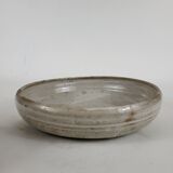 Hollow stoneware dish signed Pierre lion Puisaye