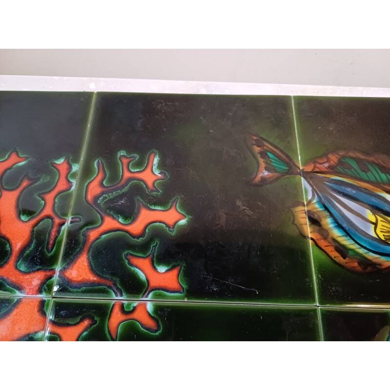 Vintage Vallauris ceramic tiles from "Le Vaucour"