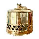 Cat brass box