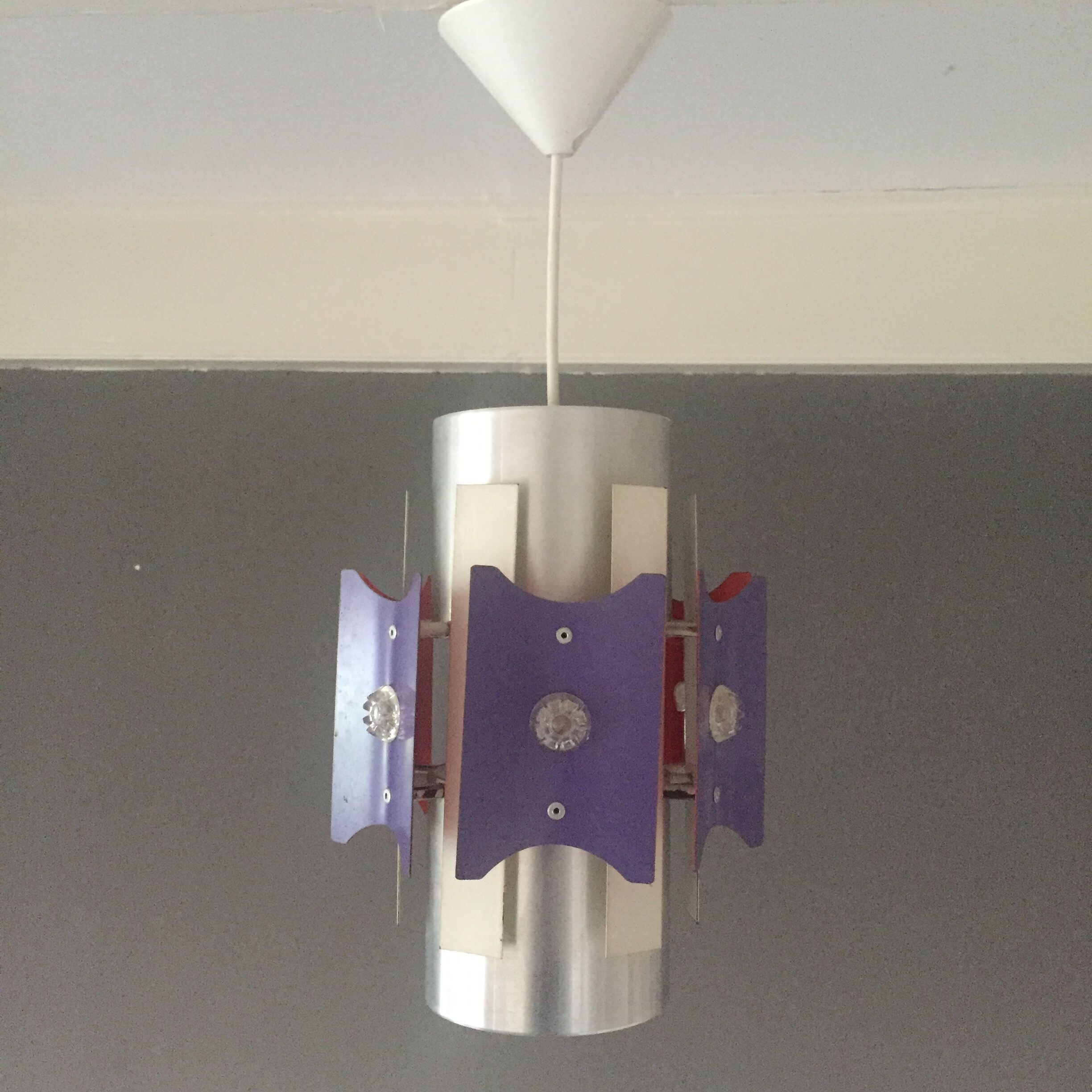 Vintage Lakro Anvia metal industrial design lamp 1960s