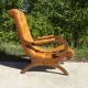 Fauteuils en bois et cuir capitonné, les 2