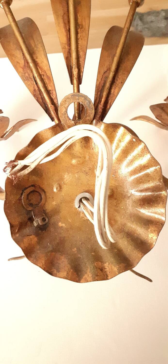 Vintage gold metal wall light