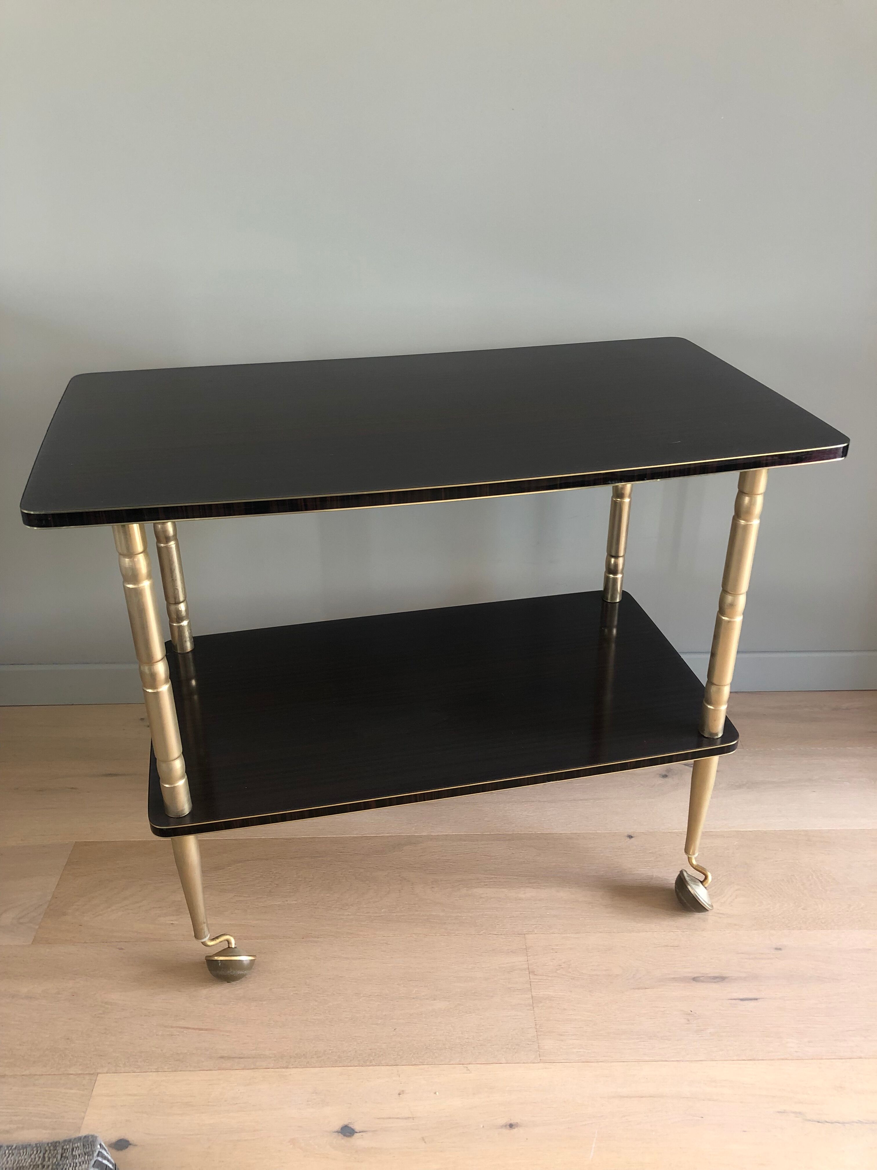 Vintage service table in Formica with wheels