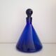 Vintage blue glass pyramid carafe from the 80s
