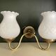 Duo of vintage neoclassical brass wall lamps 1960