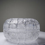 Large cut crystal box from Bohemia "Queen's Lace" vintage