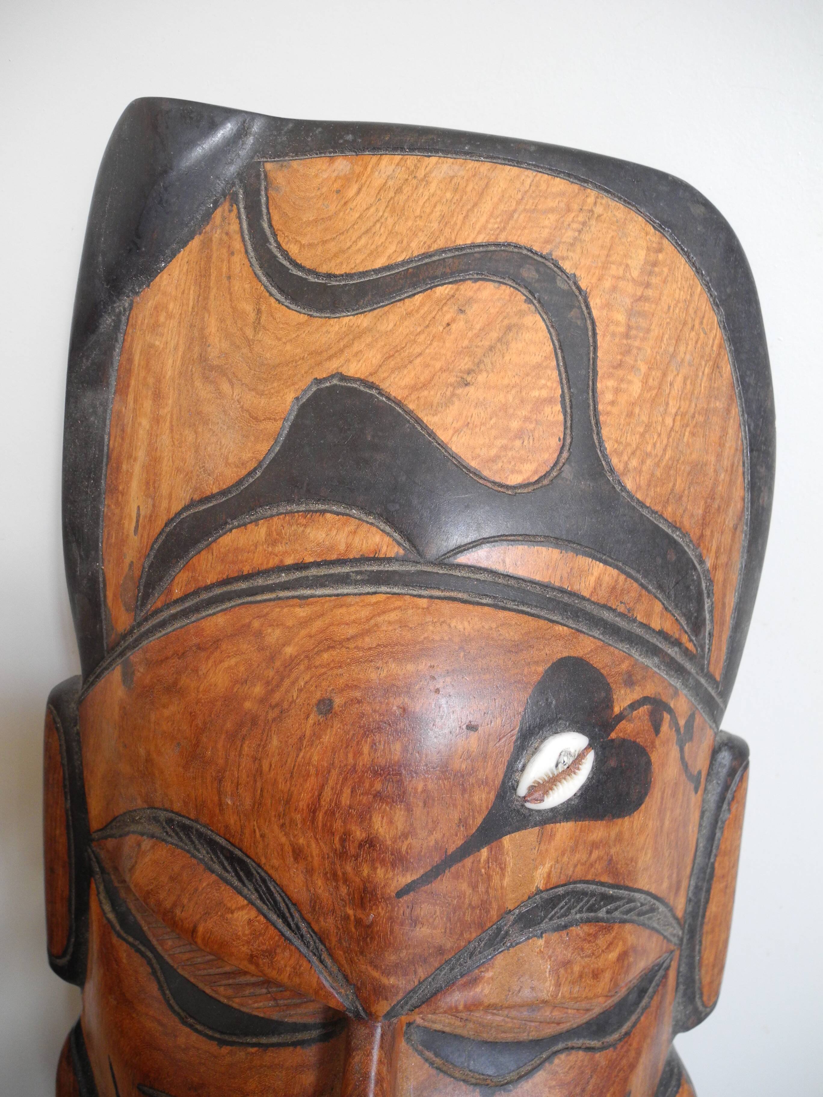 Pair of African wooden masks, vintage decoration, wooden African masks, 70s/80s