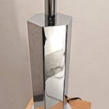 Hexagonal chrome column lamp from the 80s