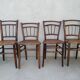 Set of 4 antique bistro chairs canned seats