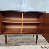 vintage varnished wood sideboard