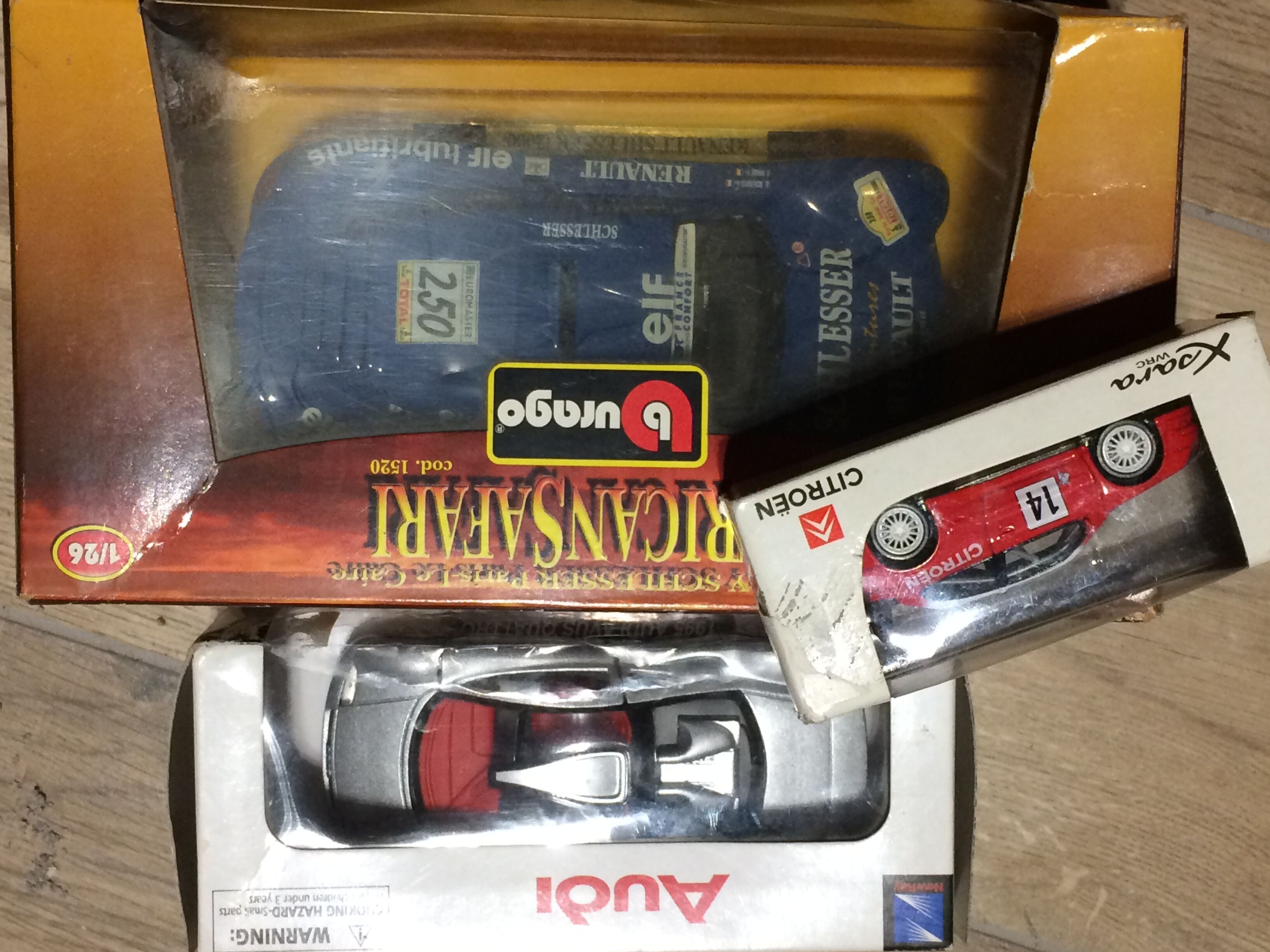 3 cars rally lot collectible car