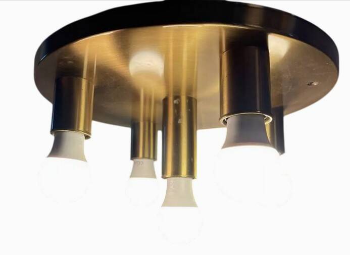 Space Age brass ceiling light by Schmitz Leuchten