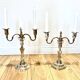 Pair of silver-plated metal candelabra in the Regency style