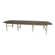 Extendable wooden dining table, white legs, 16/18 covers