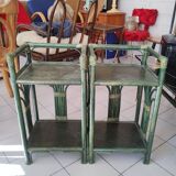 Pair of rattan bedside tables