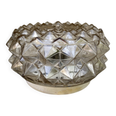 Vintage round ceiling light in smoked glass, 1970s