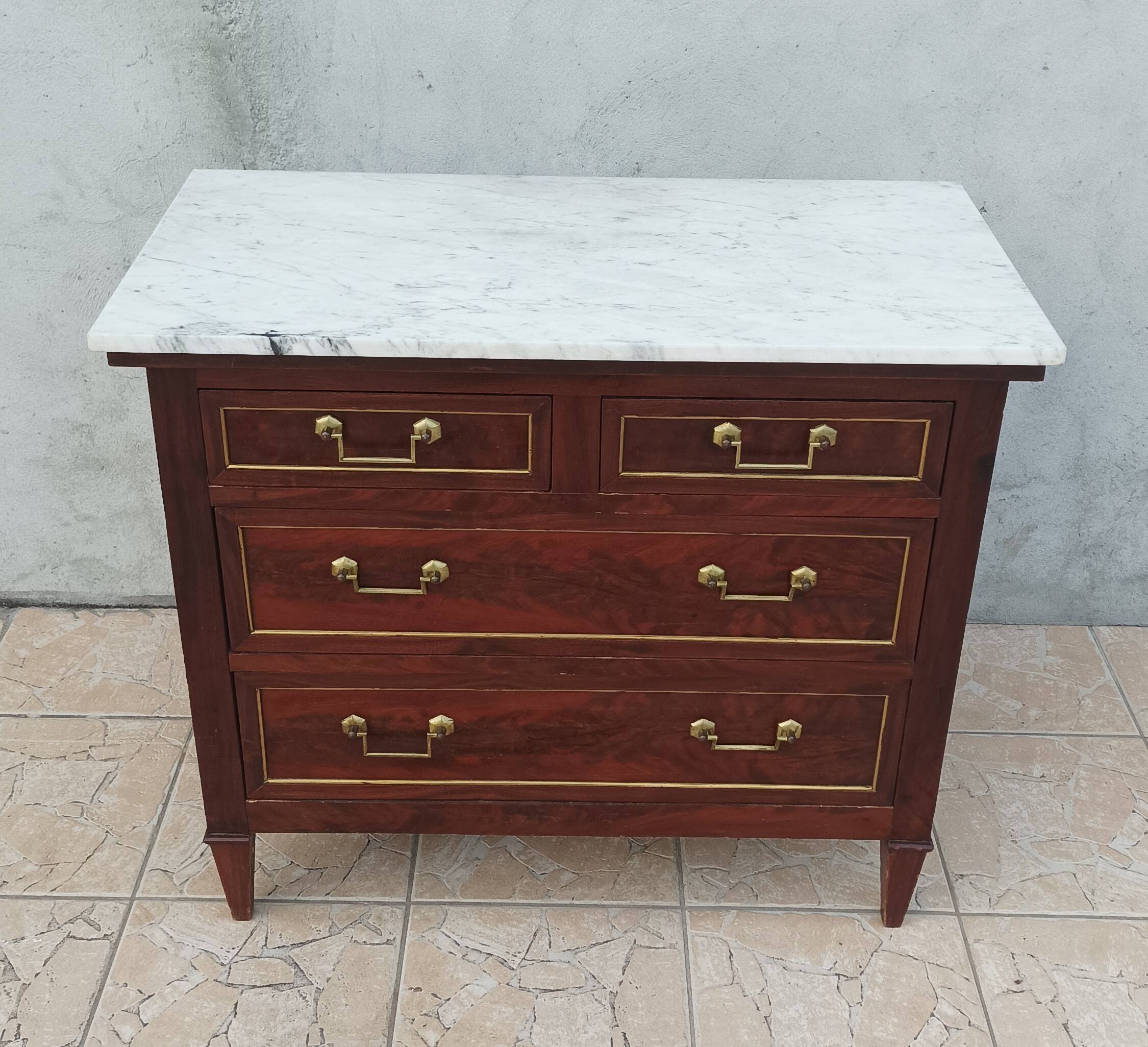 Louis XVI style mahogany chest of drawers