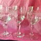 3 Old glasses on foot decor emma frieze garland and flowers