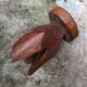 Vintage brutalist carved plant stand stool