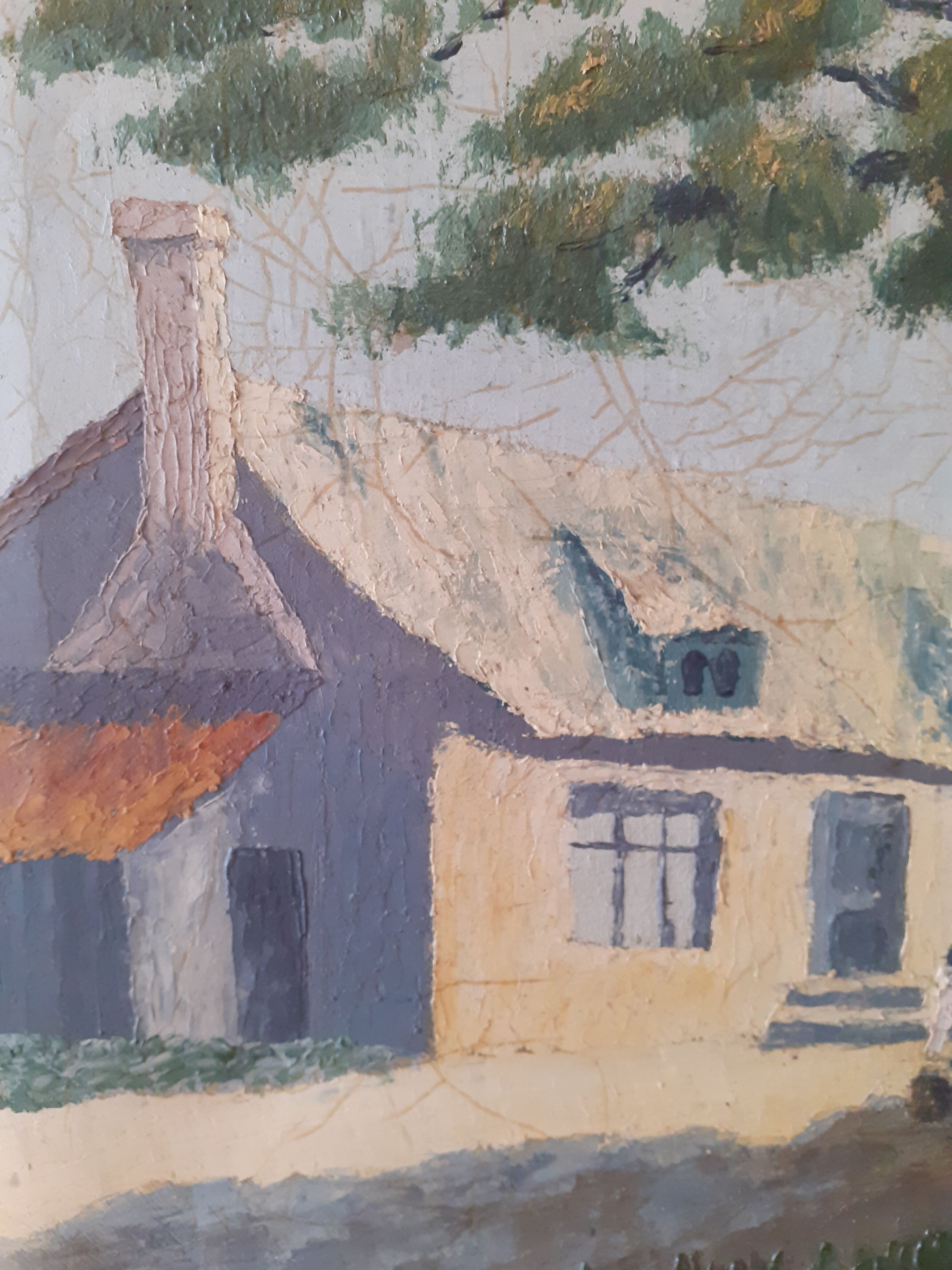 Tableau paysage maison bretonne