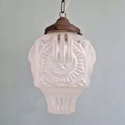 Art Deco pendant light in frosted transparent glass, 1920-30.
