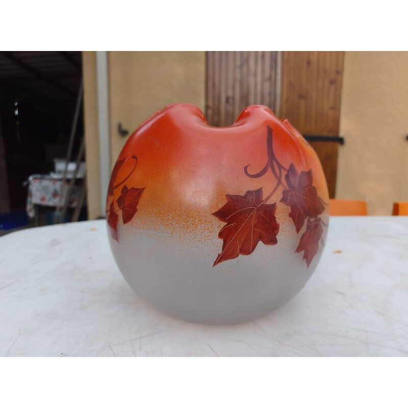 Round vase in glass paste by Legras, Nancy School