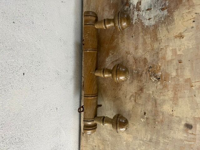 Wooden wall coat rack