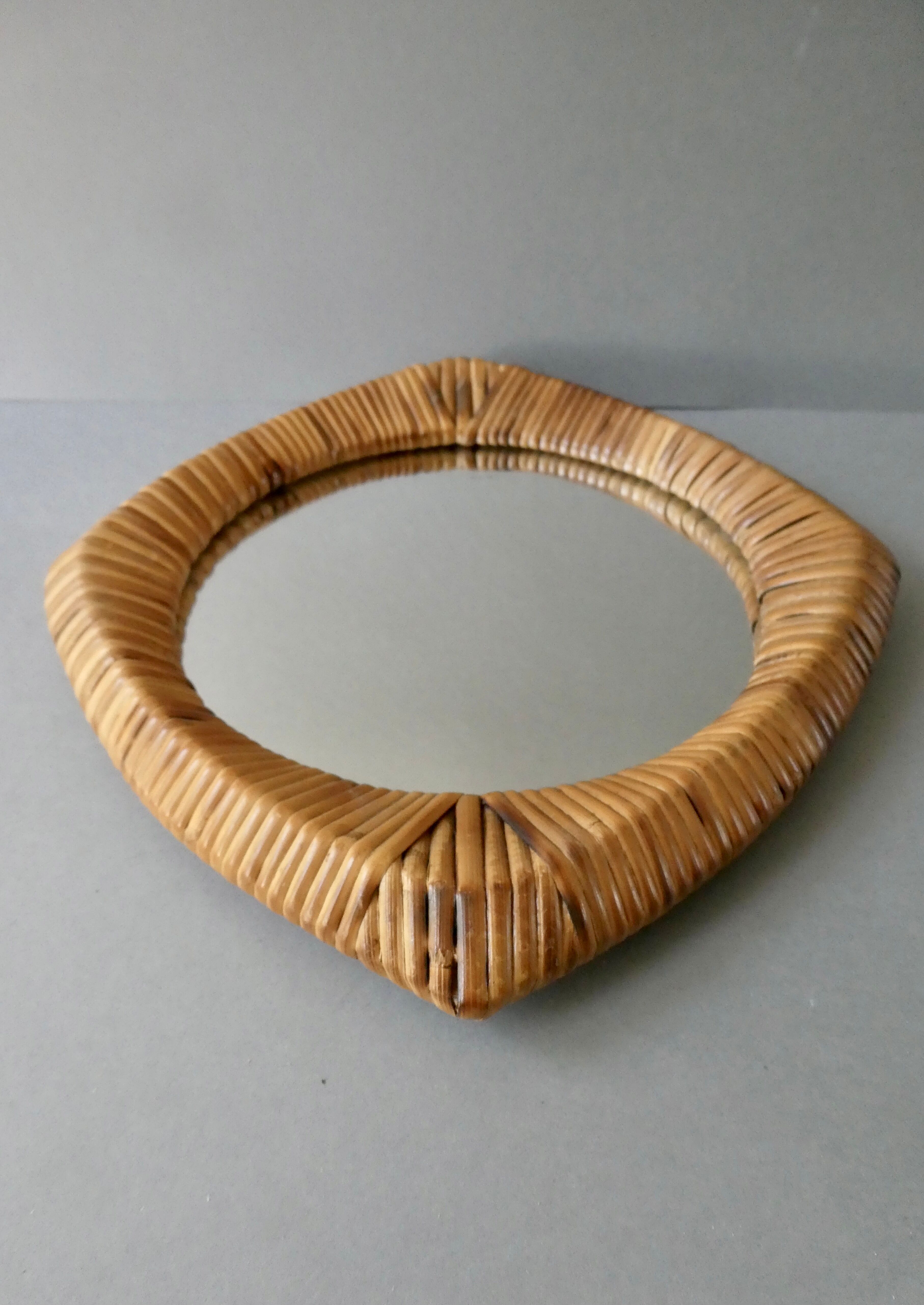 Rattan mirror from the 60s