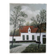 Naïve acrylic painting on canvas landscape countryside decoration