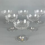 SUITE OF 6 CUPS TO CHAMPAGNE SAINT LOUIS MODEL SAPHO IN CRISTAL