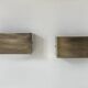 Pair of vintage wall lights, patinated brushed brass, France, 1970
