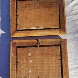 2 old paintings - oil on wood - theme: marine