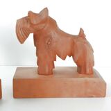 Vintage wooden dog bookends, 1950s-60s.
